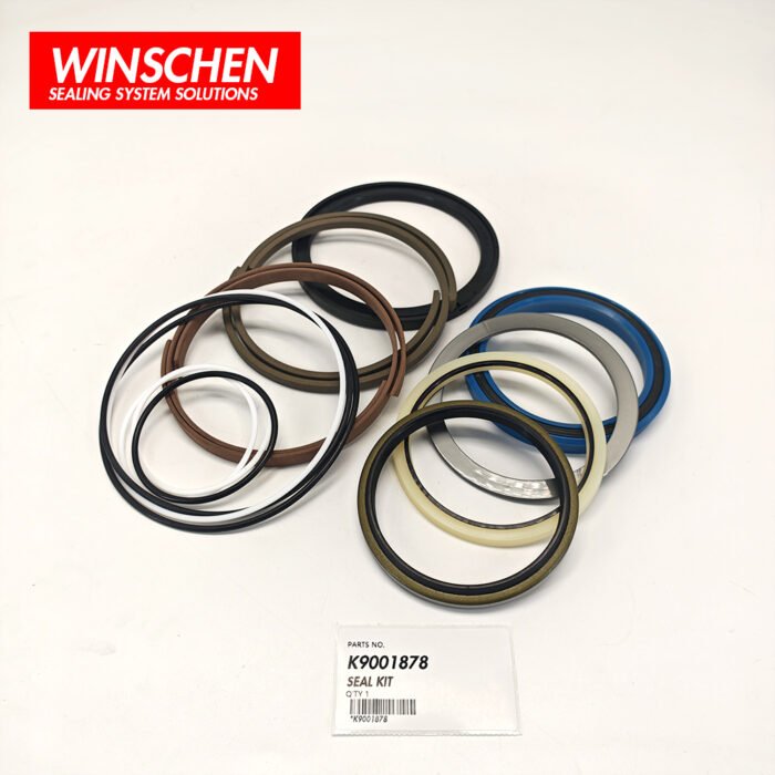 K9001878 Doosan Boom Cylinder Seal Kit components front view