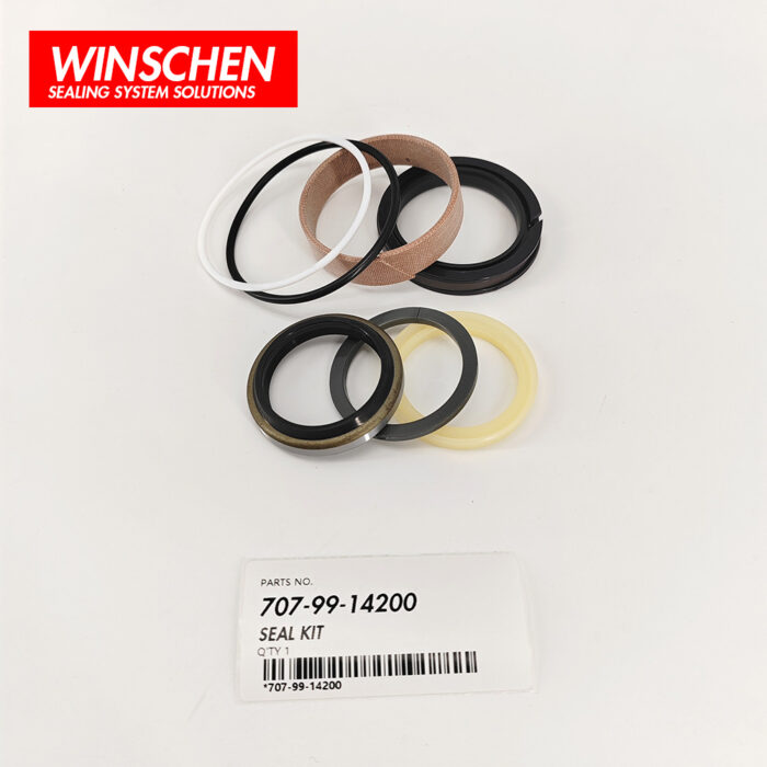 707-99-14200 STEERING CYLINDER SEAL KIT 4 707-99-14200 aftermarket seal kit components for Komatsu WA100 WA120 WA150 WA180
