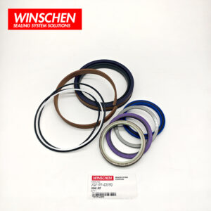 WINSCHEN 707-99-43590 steering cylinder seal kit, upright angled view of the seals and rings