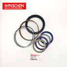 WINSCHEN 707-99-43590 steering cylinder seal kit, alternate view of the seals and rings
