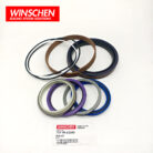 WINSCHEN 707-99-43590 steering cylinder seal kit, front view of the arranged seals and rings