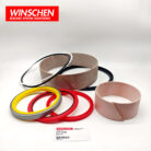 229-5546 tilt cylinder seal kit, side view showing tan split wear rings