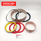 229-5546 tilt cylinder seal kit, elevated view of seals and wear rings