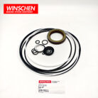 272-0290 travel motor seal kit, elevated view of O-rings, backup rings and lip seal